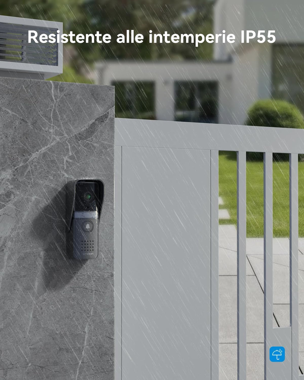 Videocitofono TMEZON 4 Fili con Monitor LCD 7”, Telecamera HD Grandangolare, Audio Bidirezionale e Sblocco Porta