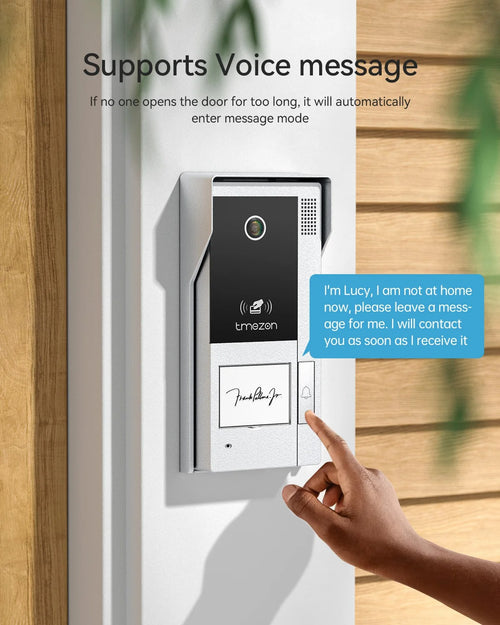 TMEZON Videocitofono Smart WiFi 1080P con Monitor Touch 7” – App Tuya, Sblocco con App/Password/Badge, Sistema IP 4 Fili
