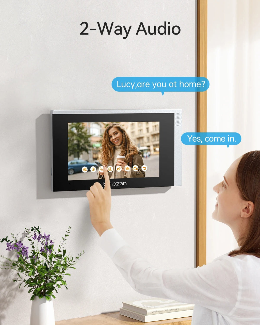 TMEZON Videocitofono Smart WiFi 1080P con Monitor Touch 7” – App Tuya, Sblocco con App/Password/Badge, Sistema IP 4 Fili