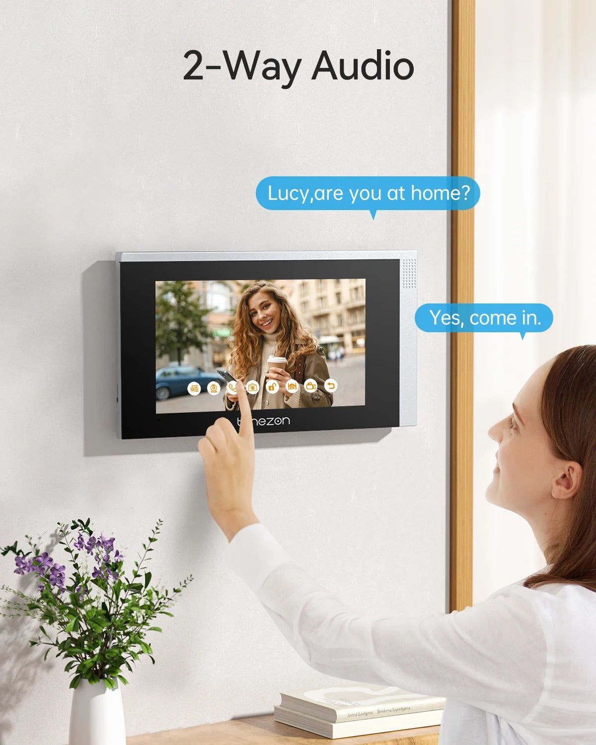 TMEZON Videocitofono Smart WiFi 1080P con Monitor Touch 7” – App Tuya, Sblocco con App/Password/Badge, Sistema IP 4 Fili