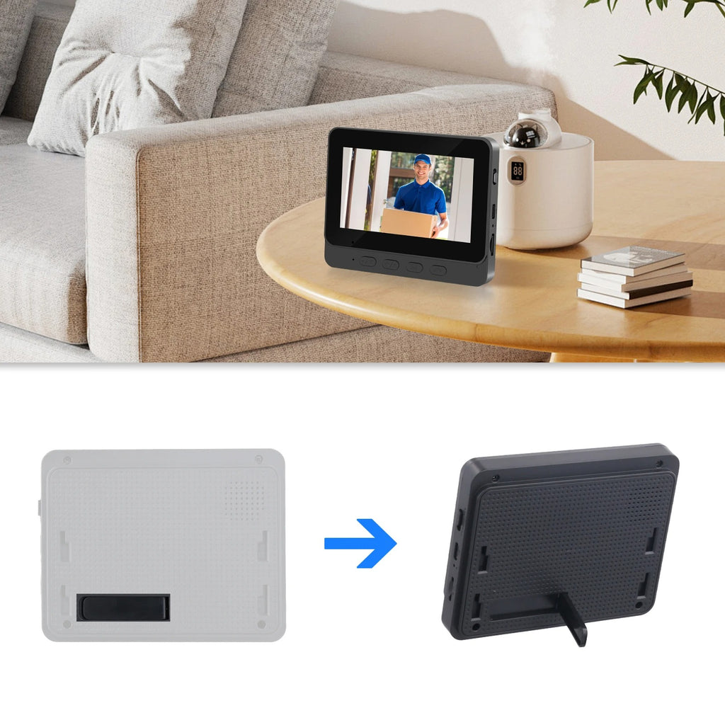 Podofo Videocitofono Wireless con Schermo IPS 4,3” HD – Senza WiFi, Interfono Bidirezionale, Visione Notturna, 2.4G Sicuro